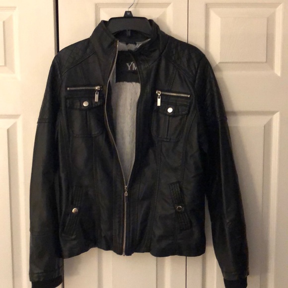 YMI Jackets & Blazers - YMI Faux Leather Black Jacket size L Juniors
